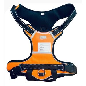 NEW‎ Dog Harness Reflective Padded Vest Orange & Black XL